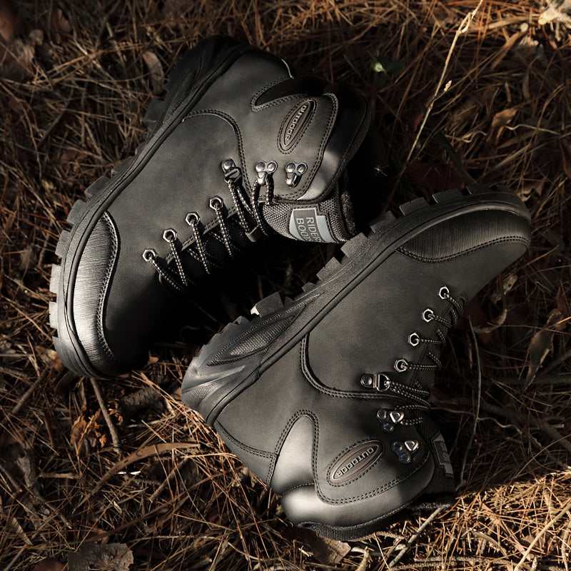 Tactical Military Snow Boots Men Genuine LeatherWarm Ankle Boots