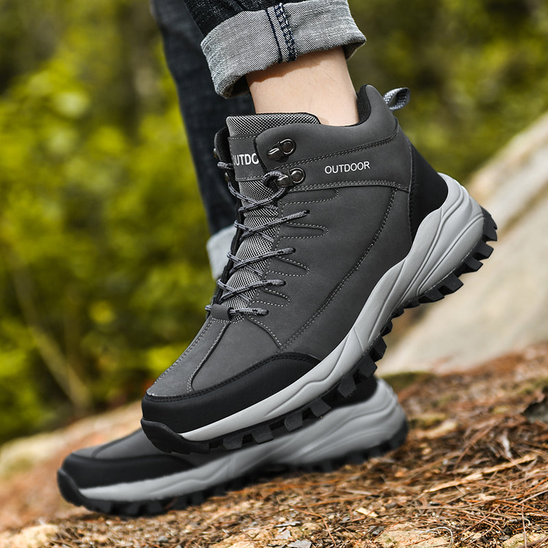 Winter Leather Boots, Waterproof Mid Outdoor Trekking Trails Boots
